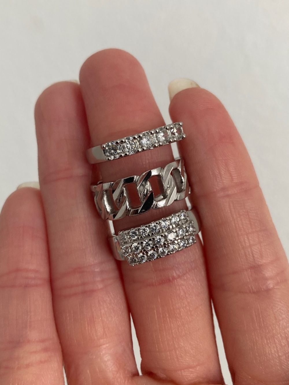 Vanessa Mooney SZ5 Ring SET Silver Stackable layering cocktail Silver Gold New